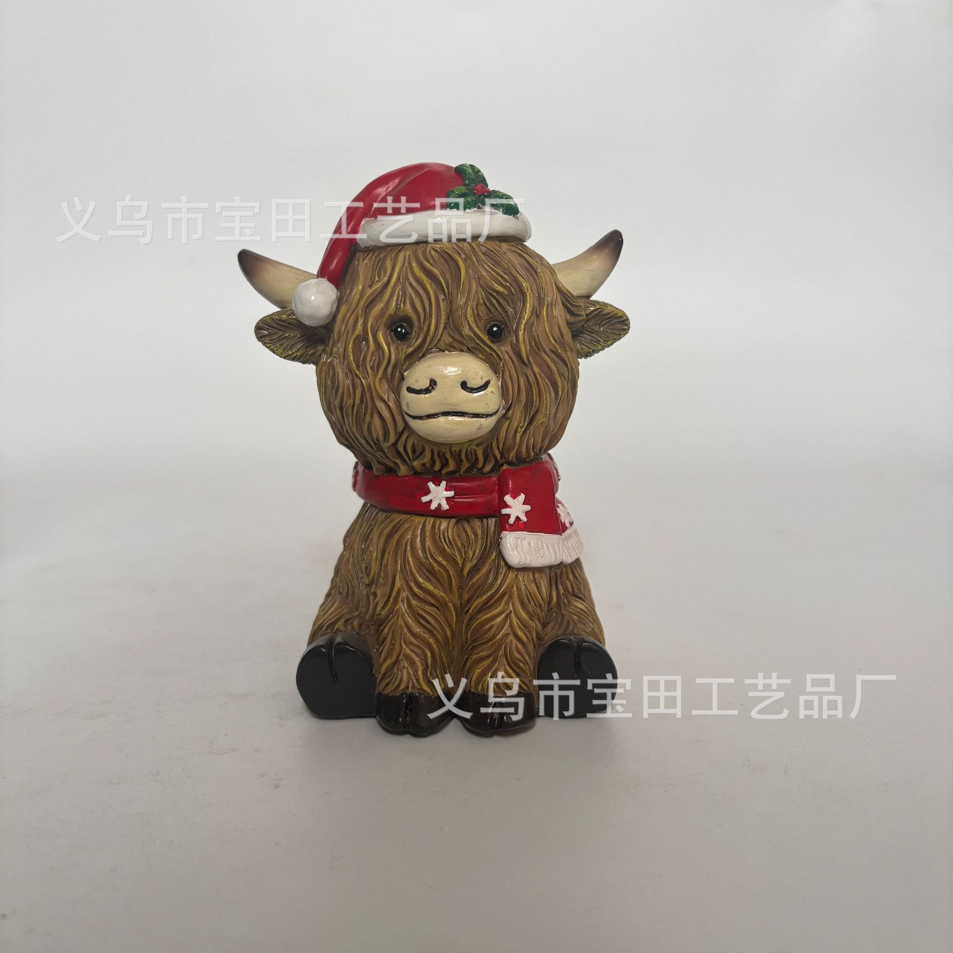 Christmas Highland Yak Ornaments Resin Crafts Ornaments Home Garden Tabletop Ornaments Gifts