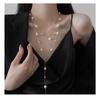 French Geometric Round Pearl Beaded Necklace Fashion Simple Court Style Necklace Light Luxury Premium Sweater Chain Women