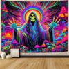 Rainbow Sea Turtle Tapestry, Colorful Underwater Print with Jellyfish & Coral, Wall Hanging for Bedroom Living Room Beach Decor