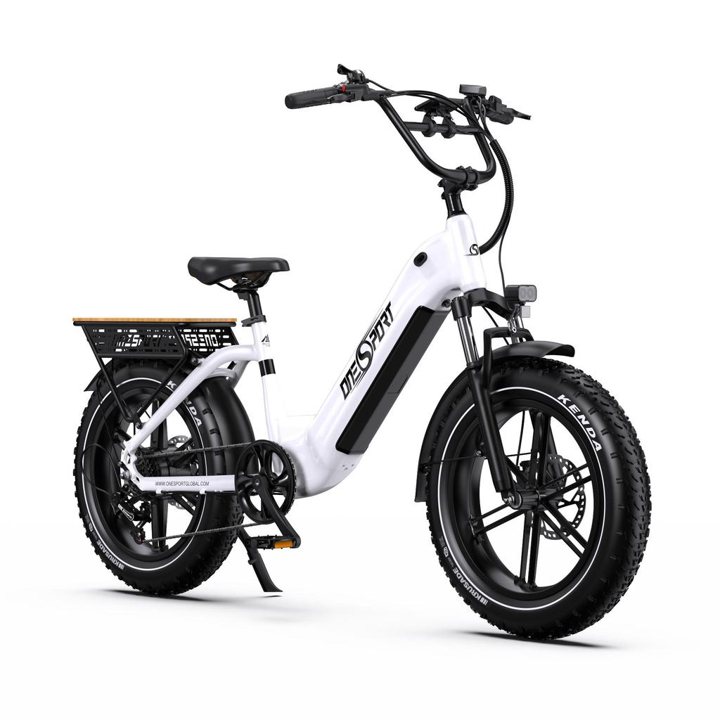 Onesport OT08 Electric Bicycle 20" Fat Tire Hydraulic Brake 500W Motor E-bike For Adult 48V 18AH LCD Display Max Range 80KM Max Load 150Kg