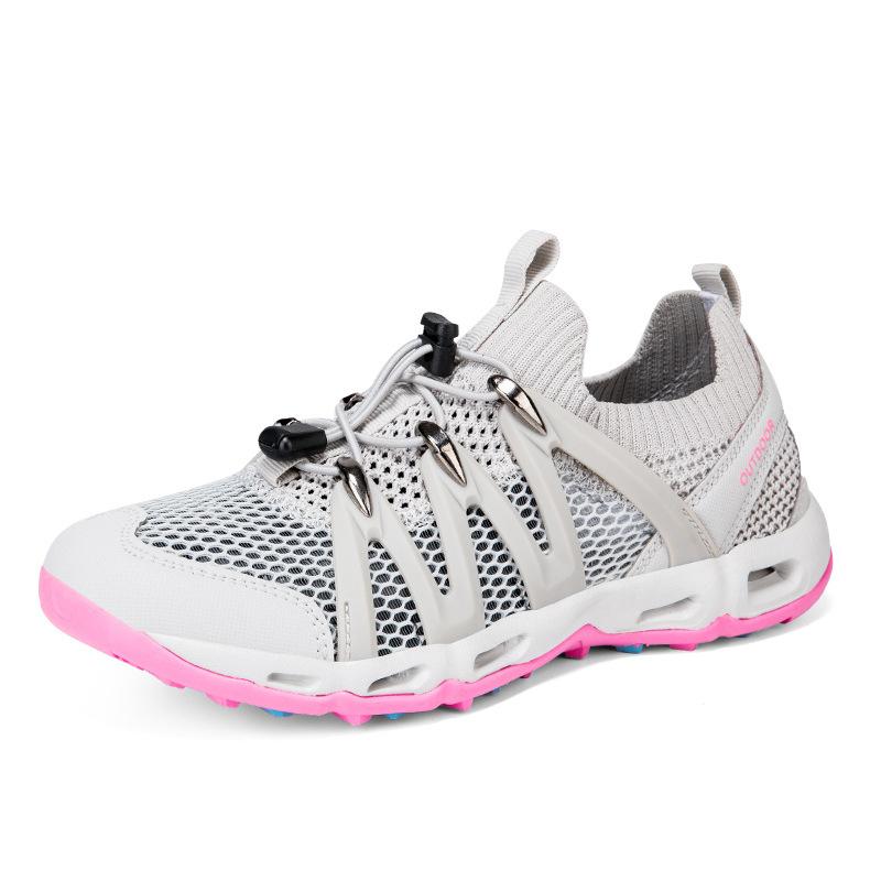 

Summer outdoor shoes men s shoes mesh casual breathable amphibious rafting shoes non-slip wading hiking shoes women 42 світло-сірий колір