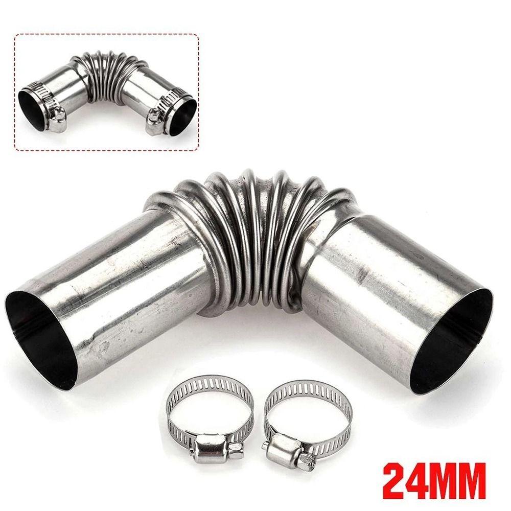 1Pc 24mm Exhaust Pipe Tube Silver Elbow Connector car assessories parts Boat Heater  for car