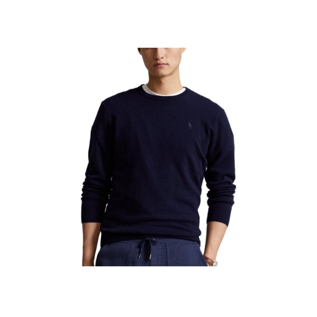 Polo Ralph Lauren Crew Neck Casual Solid Sweater Men Sweater Navy-Blue 710796093-003