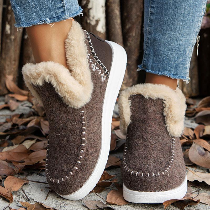 Fashion Women's Boots Warm Fur Winter Shoes Women 2024 New Winter Boots  Slip On Ankle Boots Snow Winter Footwear Female