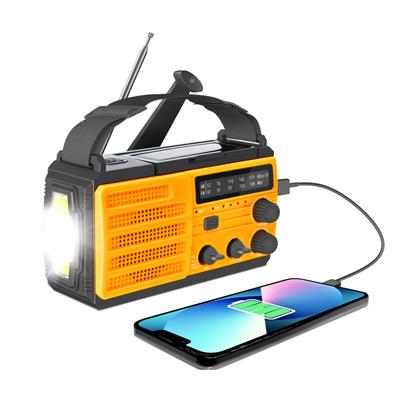 8000mah Emergency Radio Portable Power Bank With Solar Charge Hand Crank Battery Powered Sos Alarm