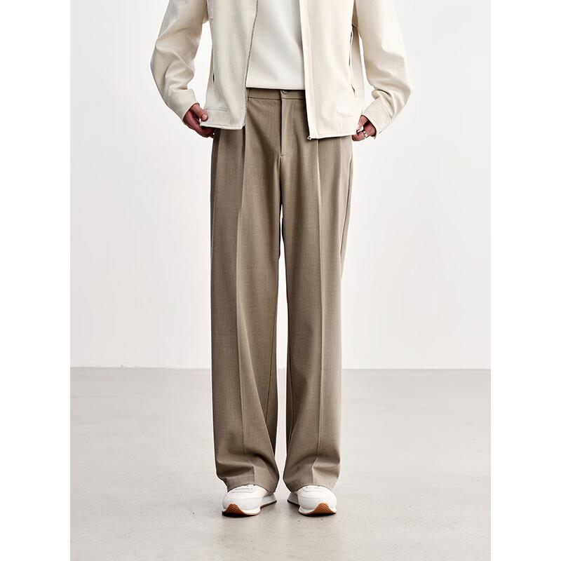 HAUT TON Men's Straight-Leg Linen-Blend Business Casual Pants