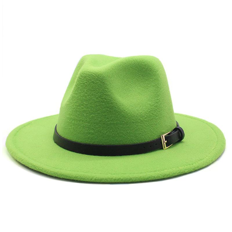 Hat Men'S And Women'S Jazz Hat Quarterly British Retro Belt White Top Hat Woolen Gentleman'S Hat