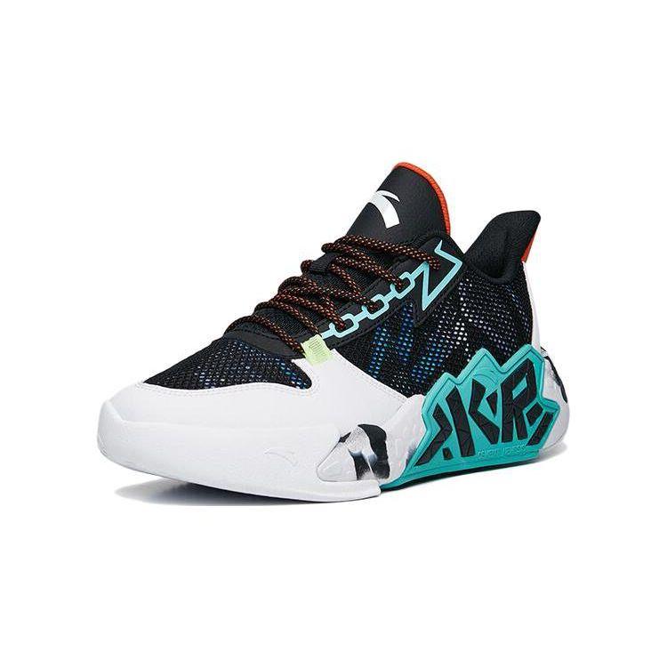 Anta Youth  Cement Nemesis Comfortable Versatile Low-Top Kids Basketball Shoes Kids Basketball Shoes Black White Orange 312231118-1
