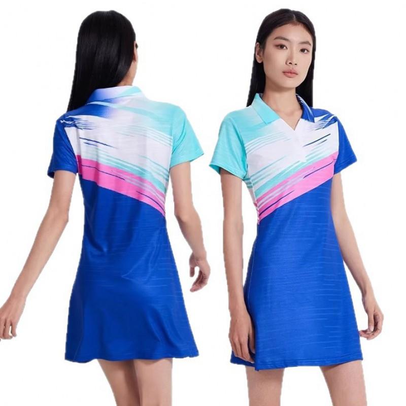 Womens Badminton Dress With Skirt Quick-Dry Sportswear Tennis Volleyball Court Wear