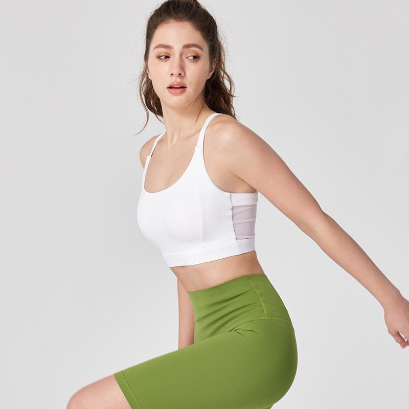 Cross-Strap Shockproof Sports Bra with Integrated Cup - Breathable, High-Intensity Performance Yoga Wear