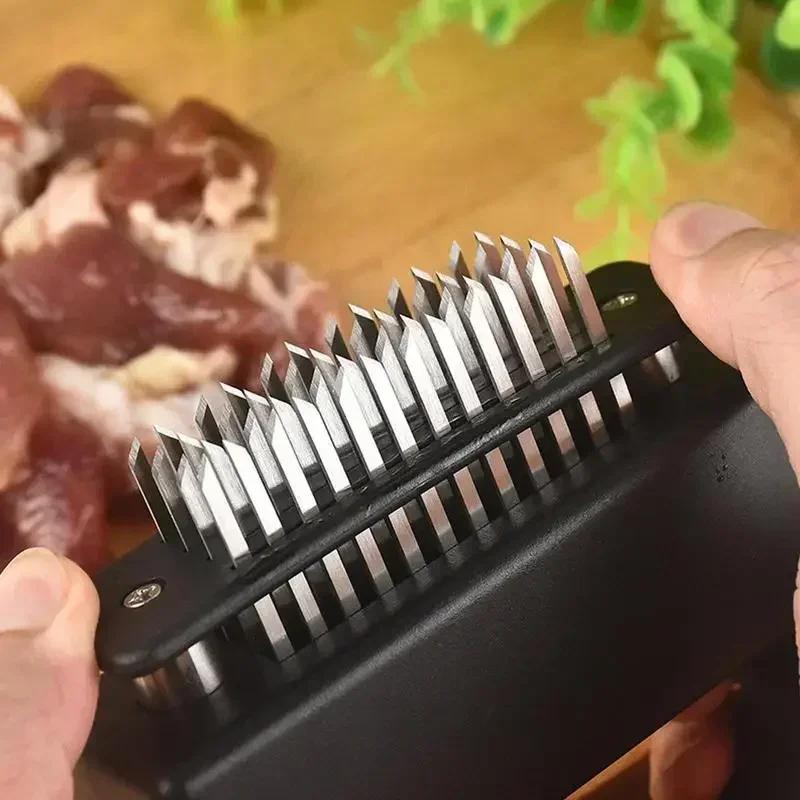 1ks zatahovací nerezová jehla změkčovač na maso Tenderizer 48 čepelí Kuchyňské vaření Steak Kladivo Pounder Nástroje Šlehač na maso