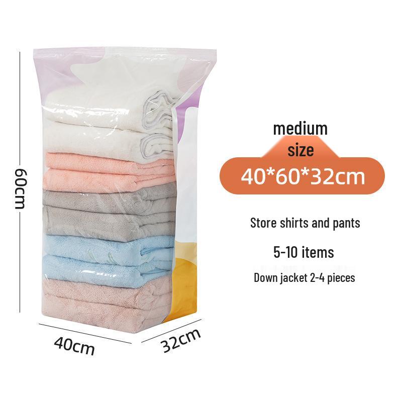 3D Thickened Vacuum Compression Storage Bags for Clothes & Quilts – No Pump Needed