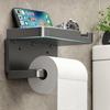 1 Pack Wall-Mounted No-Drill Toilet Paper Holder with Shelf and Phone Holder, Polypropylene Material, Bathroom Tissue Roll Dispe