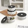 Household Geometric Striped Ceramic Bowl, Ramen Bowl, Microwave Heating Special Lunch Box, Covered Fresh-keeping Bowl, Tableware