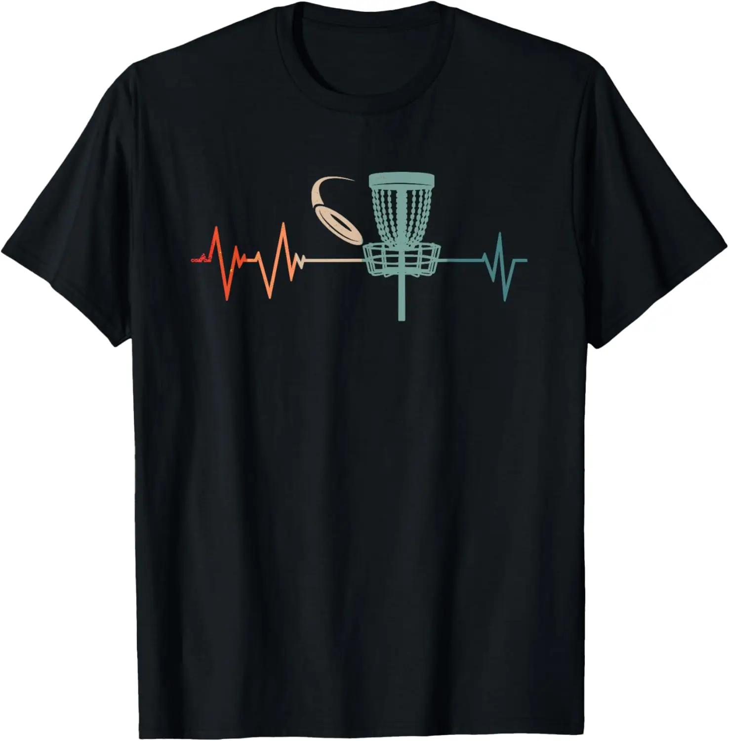 Disc Golf Heartbeat Graphic Tee Unisex Cotton Breathable Short Sleeve Trip TShirt S