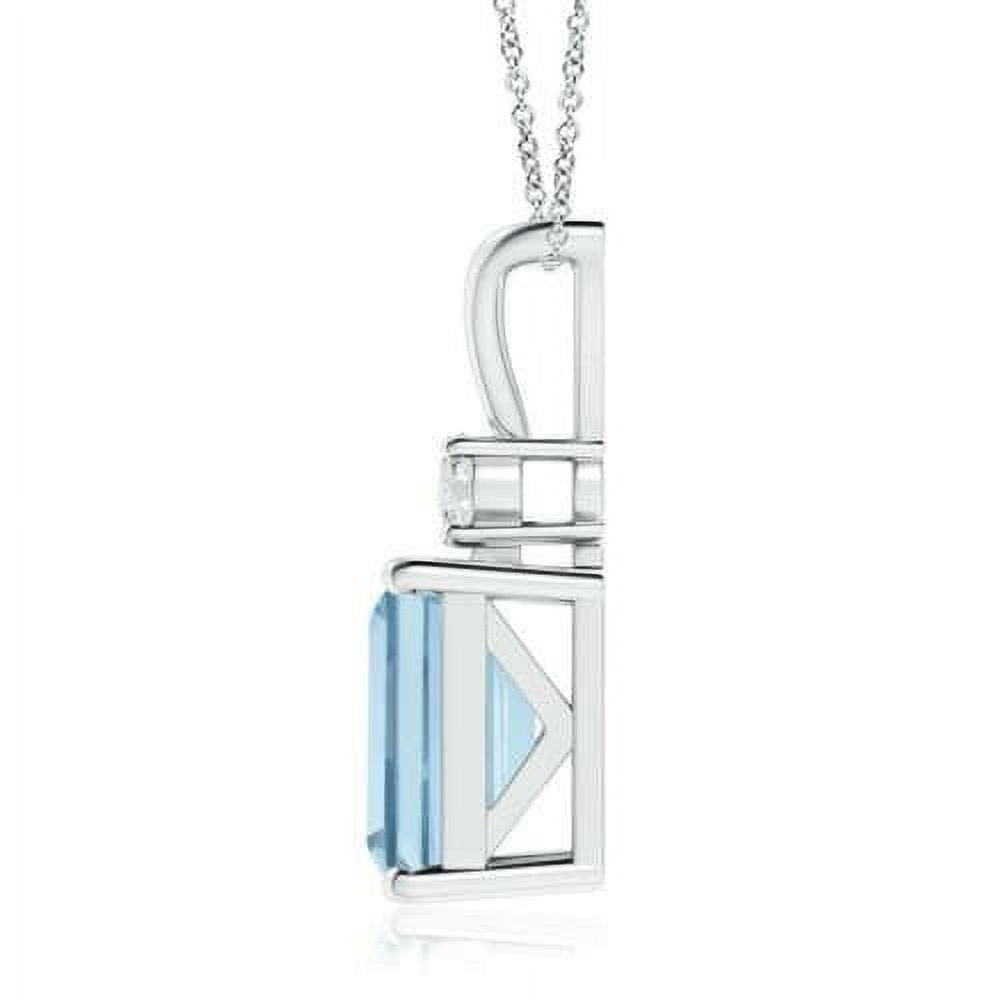 Arena Gems Jewellery Emerald Cut Blue Aquamarine 5.8 Ct Pendant, 925 Sterling Silver