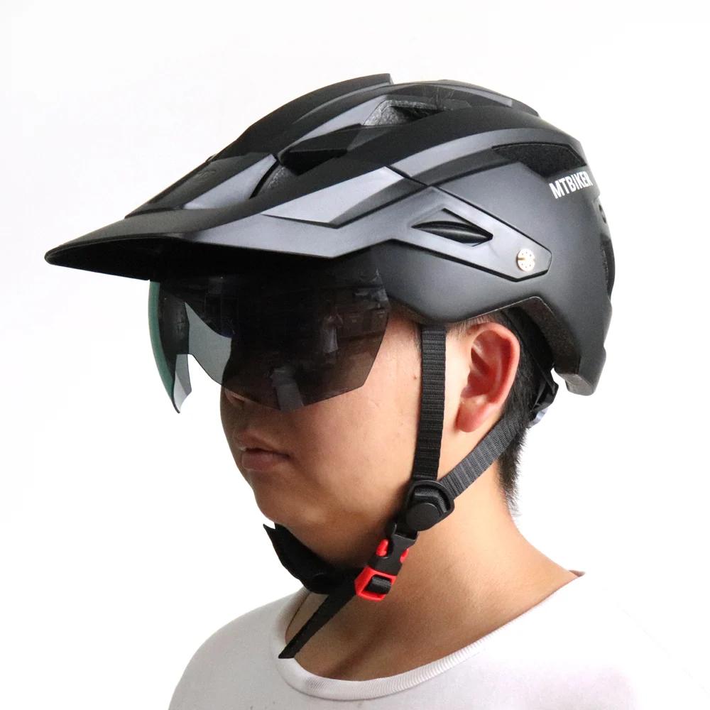 My Extreme Outdoor Activities Men's Bike Helmet With Sun Goggle Visor Bicycle Helmet Sunglasses Shield Road Mtb Cycling Helmets