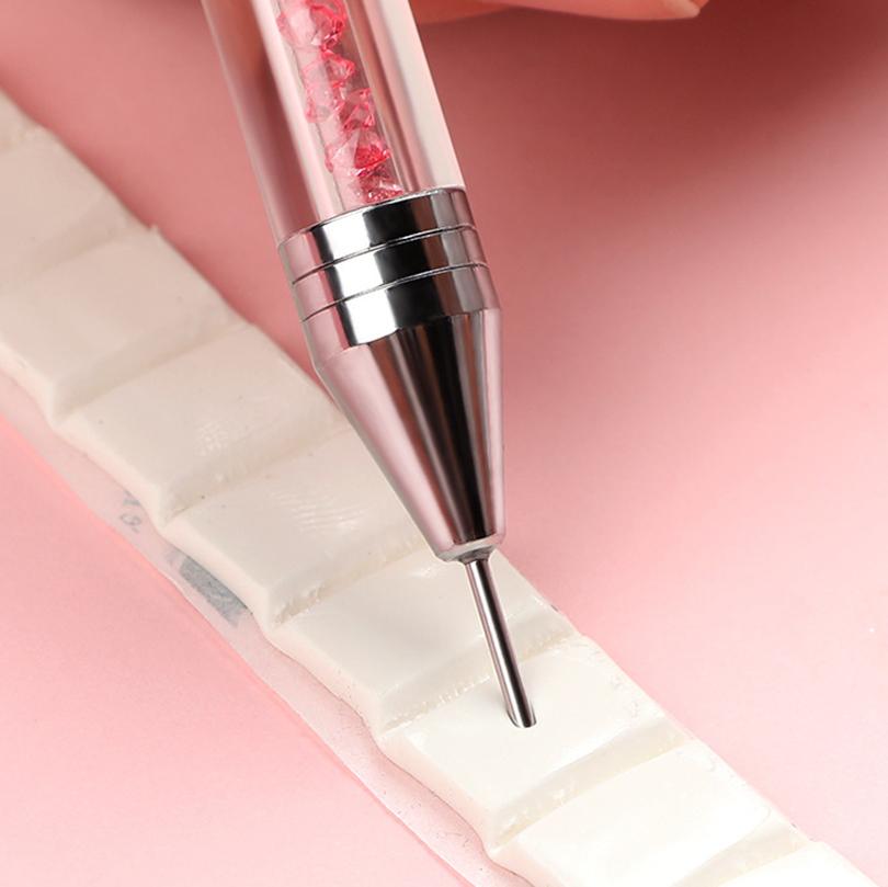 Dual Heads Acrylic Dotting Wax Pen Point Drill Pens Rhinestones Crystal Picking Nail Studs Dotter DIY Point Drill Nail Tools