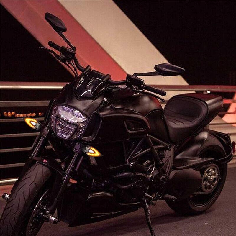 Pair 12V Motorcycle LED Turn Signals Blinker Lights Amber For Honda Suzuki