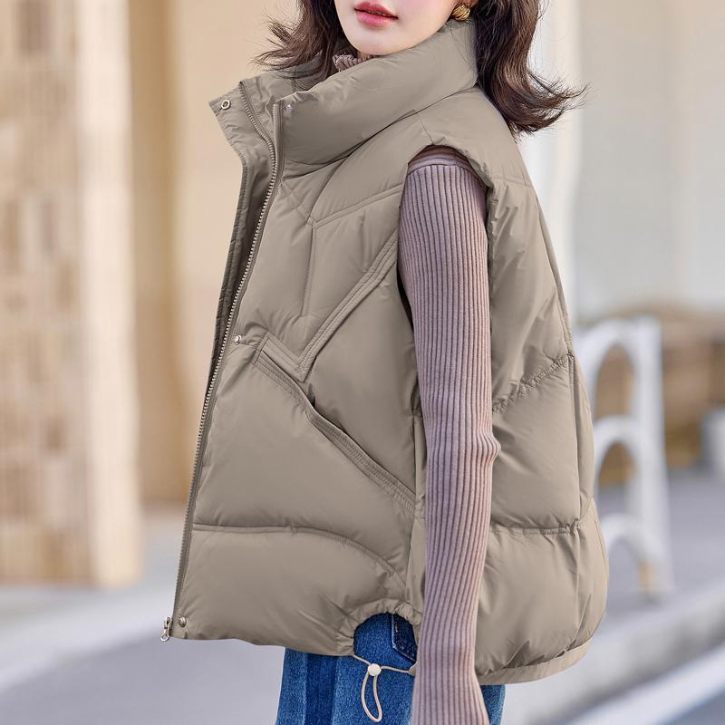 Moda Inverno Caldo Gilet Corto Donna Capispalla Elegante Spesso Senza Maniche Piumino Giubbotti da Donna