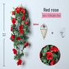 Decorazione con Rampicante di Rose da Appendere a Parete per Interni - Cesto di Fiori Artificiali per Soggiorno
