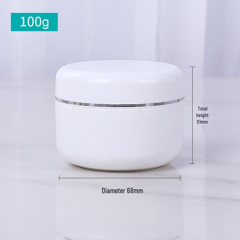 Auf Lager 20g Weiße Cremeschachtel mit Silberrand und Dichtung, 250g Kosmetik-Reiseglas