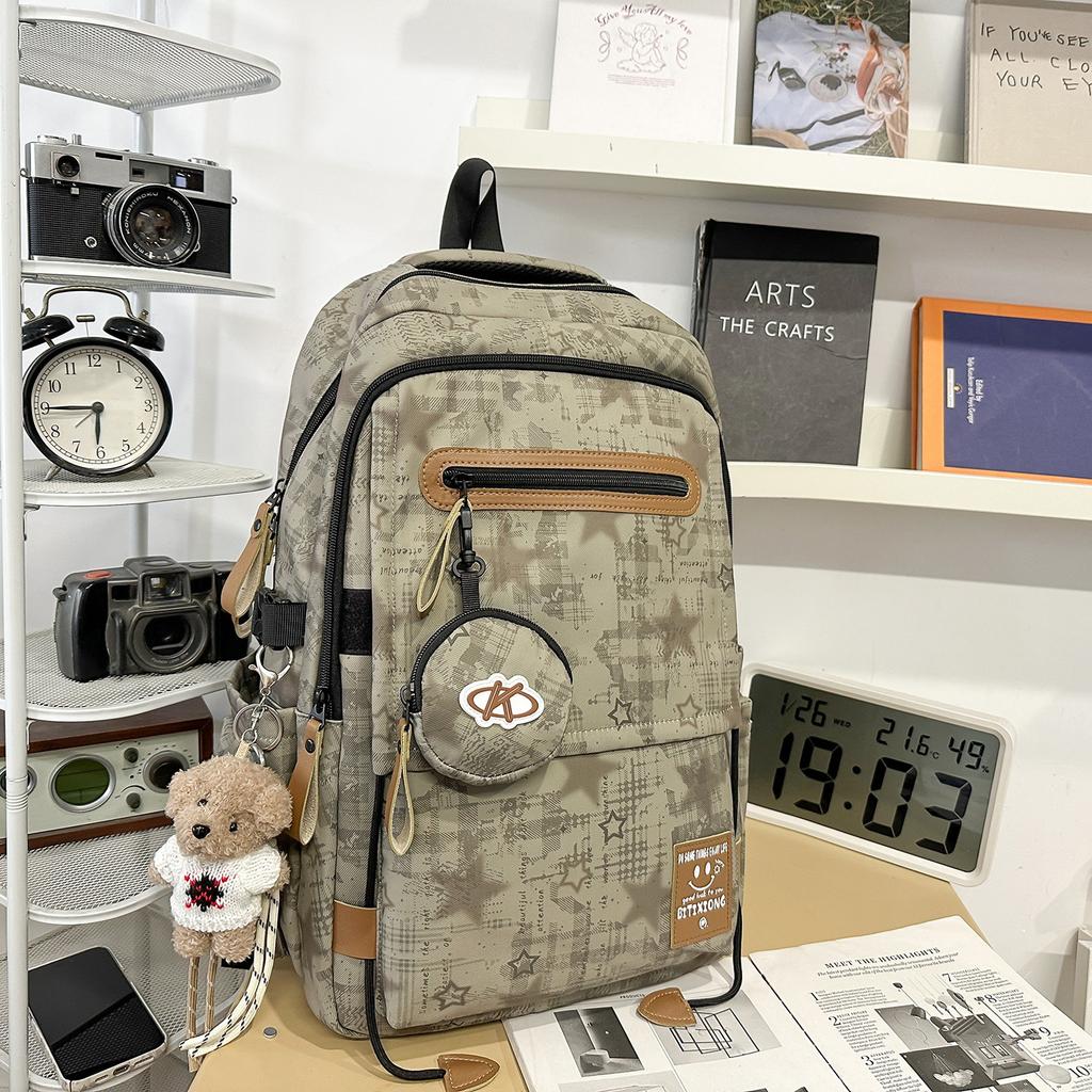 Schoolbag New Middle and High School Student Schoolbag Korean Version Casual Tie-dye Printed Backpack College Student Fashion Large-capacity Backpack