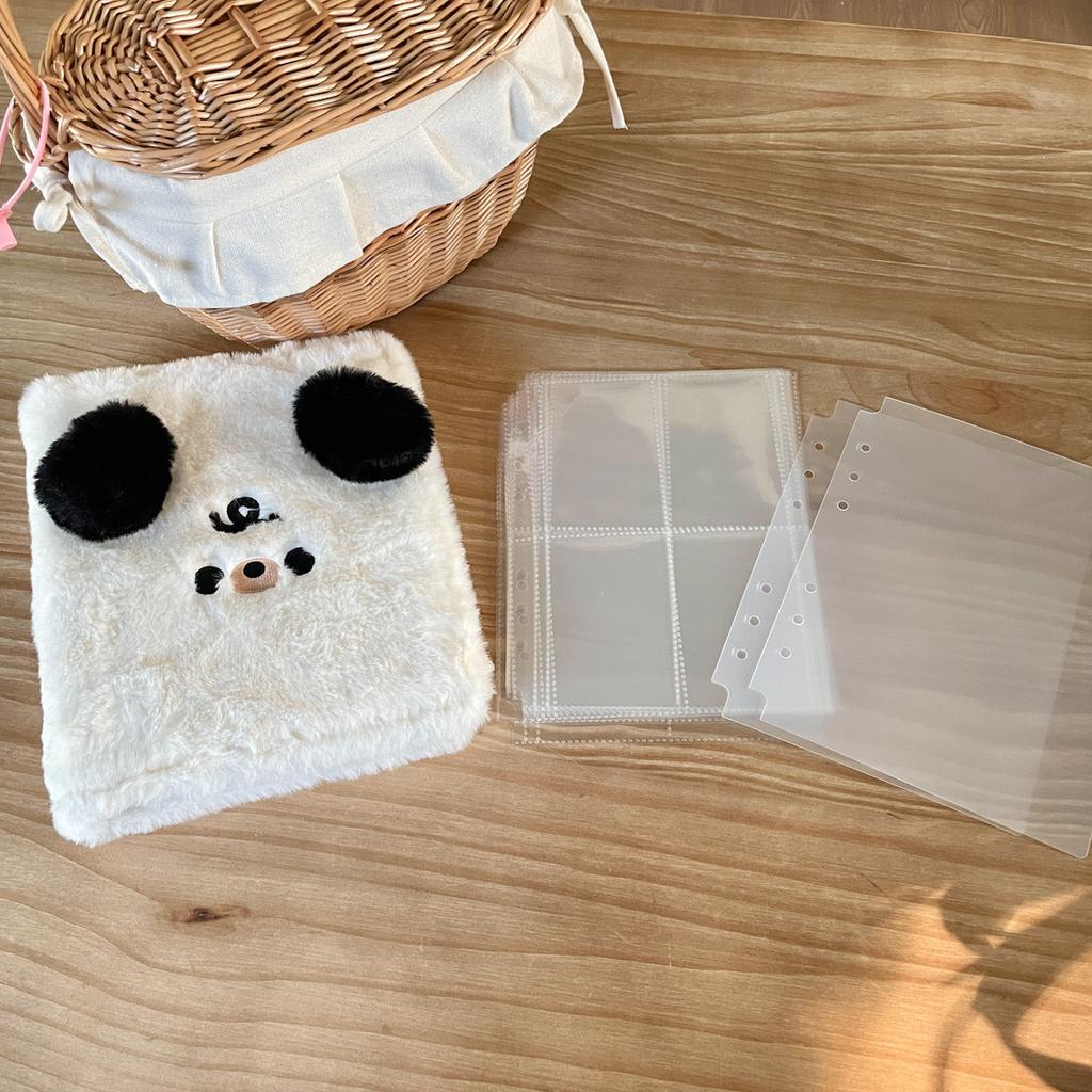Puppy and Cat Plush Card Book Four-panel Polaroid Album Aizou Album Small Card Star Catcher Storage Book