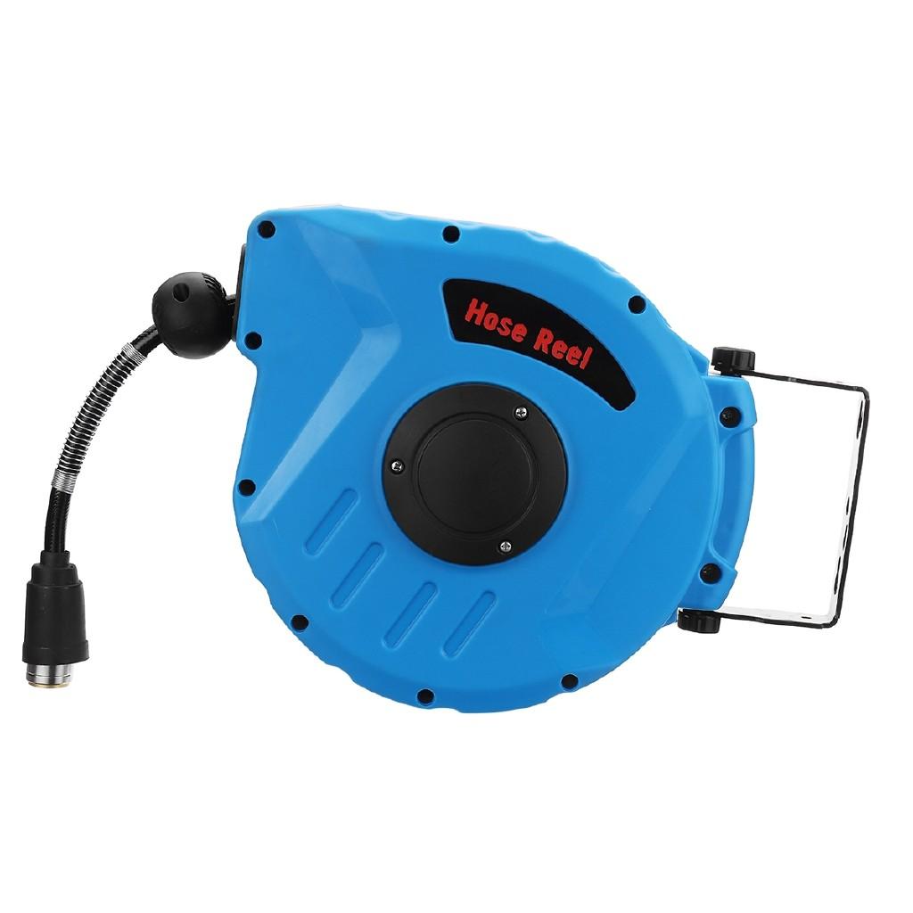 1/4" 10M Retractable Air Hose Reel Auto Rewind Roller Compressor Hydraulic/Pneumatic Hose Reels for Air Compressors Wall Mounted