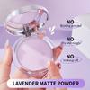 Lavender Matte Makeup Setting Powder with Powder Puff - Oil-Control, Long-Lasting, Waterproof Pressed Powder Natural Finish & Strong Coverage Powder