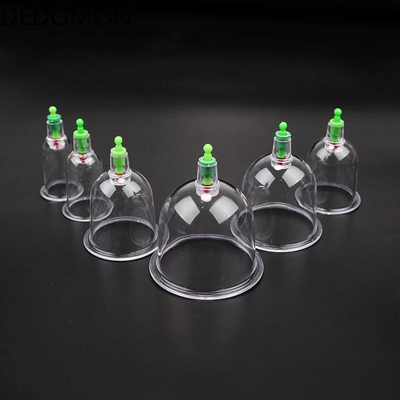 Vacuum Cupping with Pumping Gun Suction Cups Back Massage Body Cup Detox Anti Cellulite Therapy Cans Healthy Care Jars