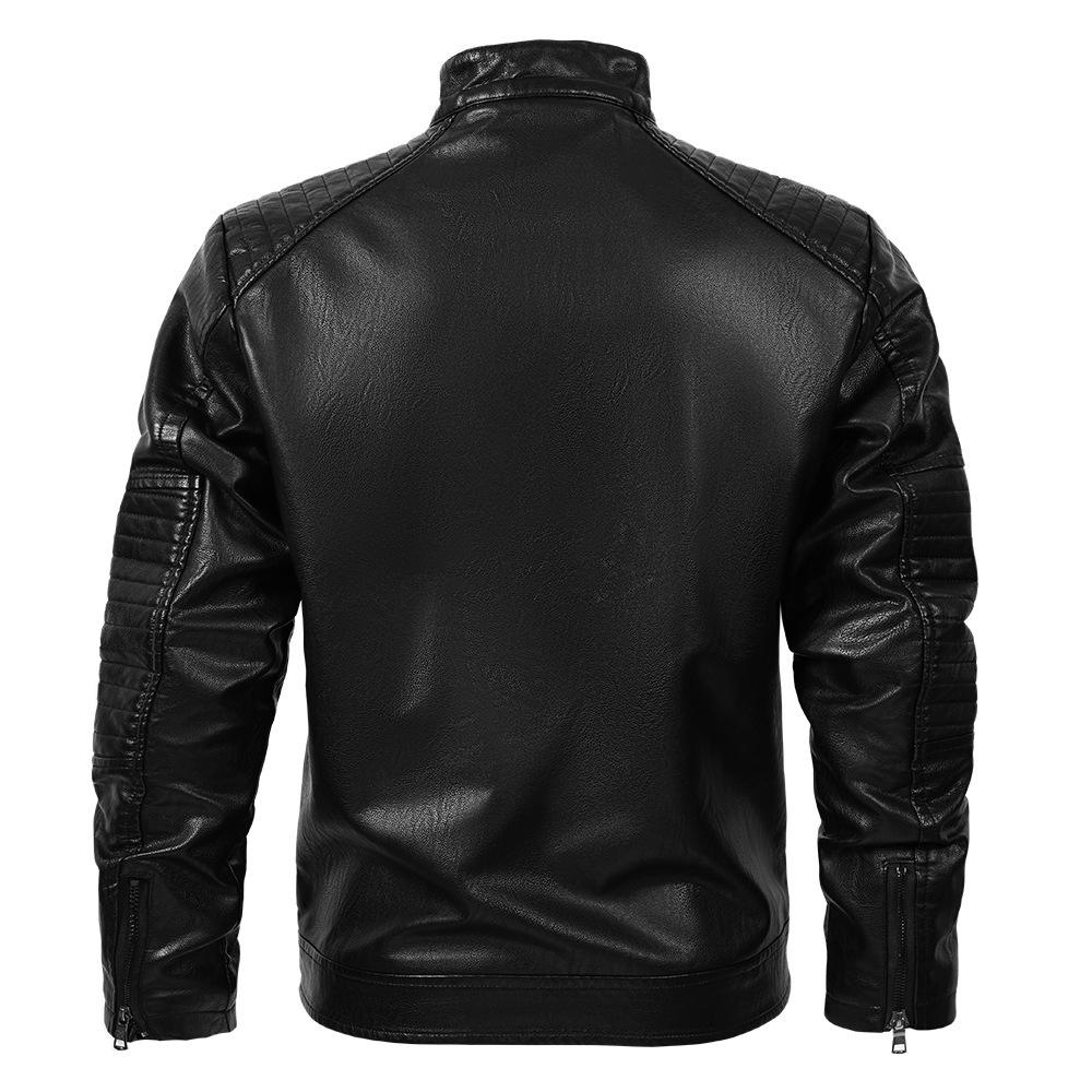 Spring and Autumn new European and American men's leather jackets, men's fashion youth PU leather jackets, locomotive leather jackets