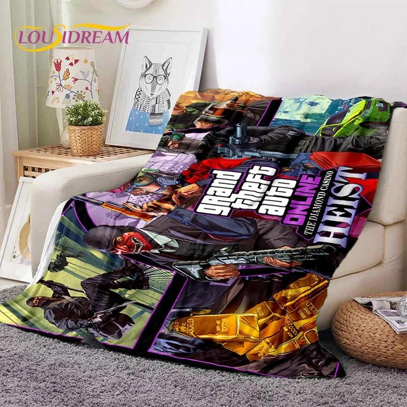 GTA Game Grand Theft Auto Gamer Soft Flannel Blanket for Beds Bedroom Sofa Picnic,Throw Blanket for Cover Outdoors Leisure Gift