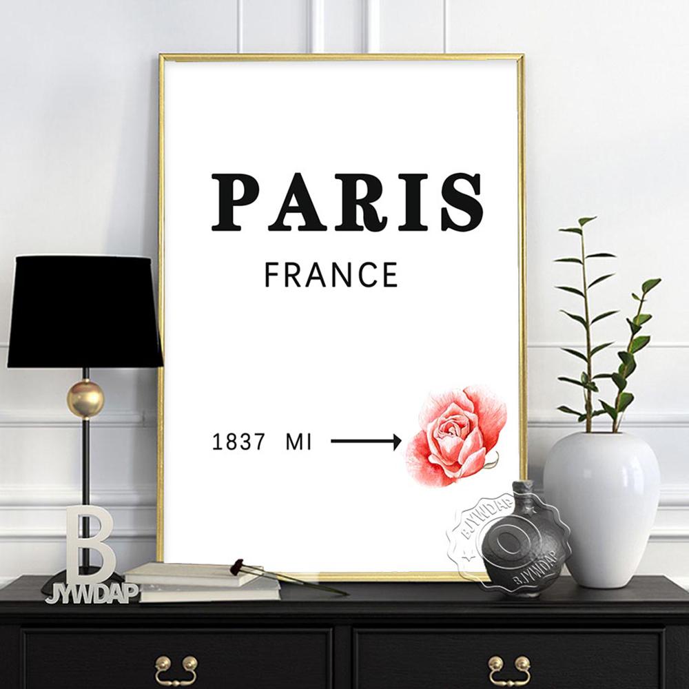 Fashion Illustration Watercolor Floral Prints Art Poster, Flowers Paris Perfume Canvas Painting, Minimalist Wall Decor Girl Gift No Frame