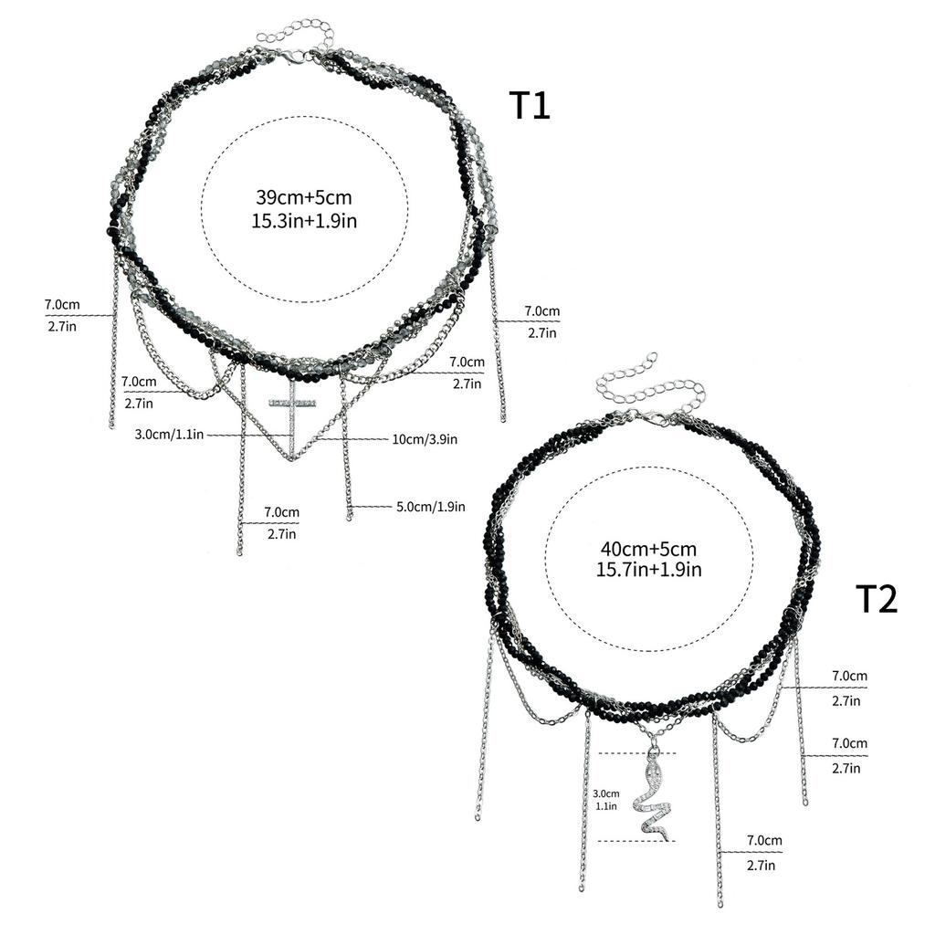 Collier Croix en Cristaux de Verre Solides Tendance avec Designs Élégants en Strass sur Chaîne Serpent Élégante