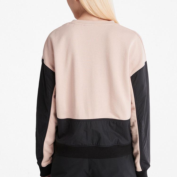 Timberland Color Block Loose Fleece Pullover Sweatshirt Women Tops Light-Pink A5X3H-662
