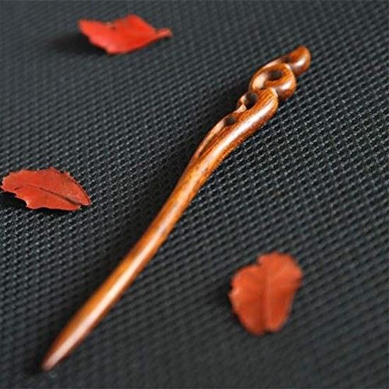 LeafIn Natural Wood Kanzashi Handmade Hairpin Black Sandalwood Single Simple Wooden Hair Accessory Yukata Kimono Japanese Clothing Item Design