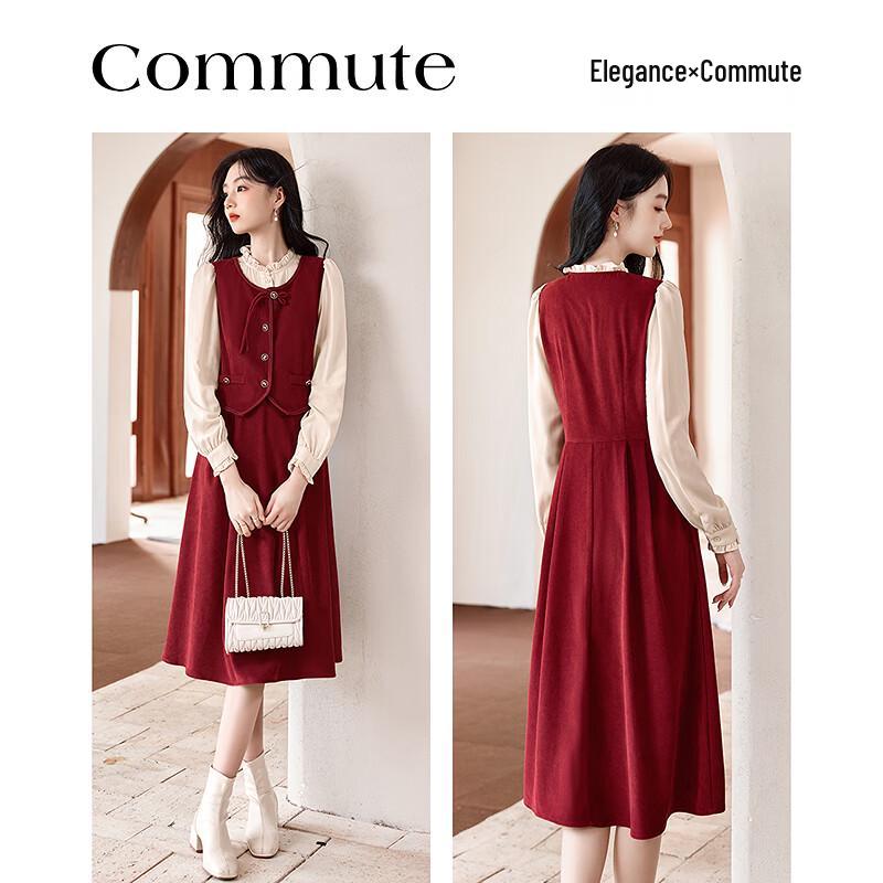 Women's Elegant Faux Three-Piece Midi Dress