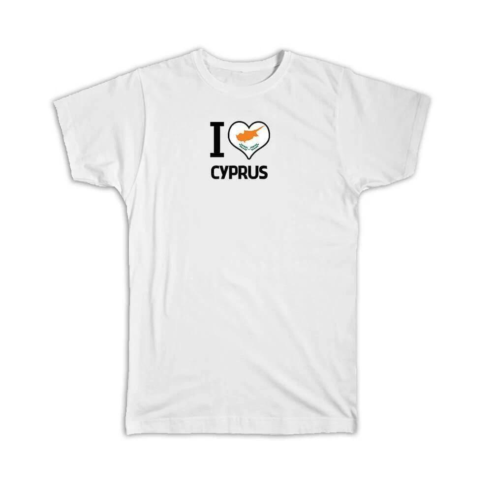 

Gift T-Shirt : I Love Cyprus Flag Heart Country Crest Cypriot Expat S