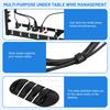 Under Table Storage Rack Adjustable Metal Cable Management Tray Home Office Desk Wire Organizer No Punching Strip Cord Holder