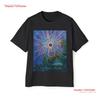 Unisexs Heavy Oversized T Shirt Eclipse Aura Vintage Washed Casual Graphic Versatile Soft Homme Streetwear Stylish