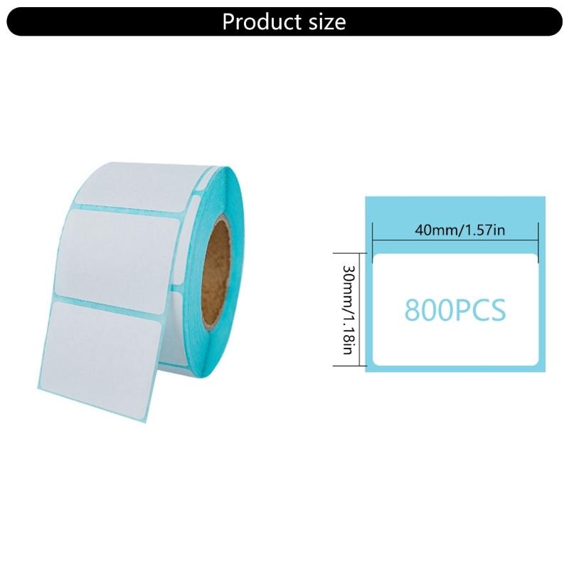 800Pcs Adhesive Thermal Label Oil and Water Resistant Food Label Blank Address Label For Barcode Shipping Packaging