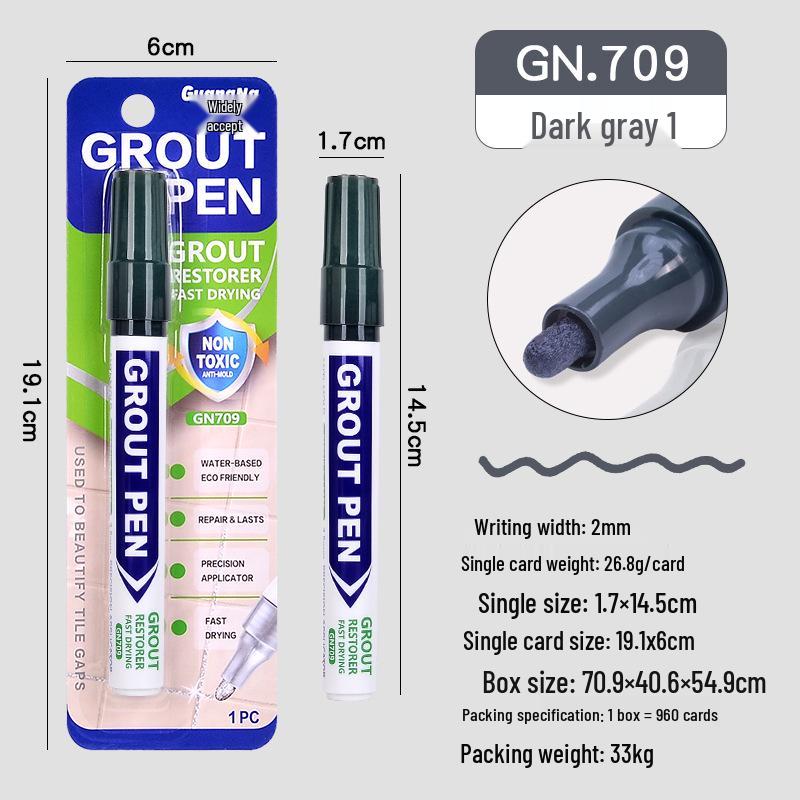 

Широкий маркер для затирки плитки - Быстросохнущий, влагостойкий, для ремонта цвета полов и мебели