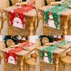 Festive Christmas Table Runner With Red Green Plaid Snowman Print For Holiday Decor