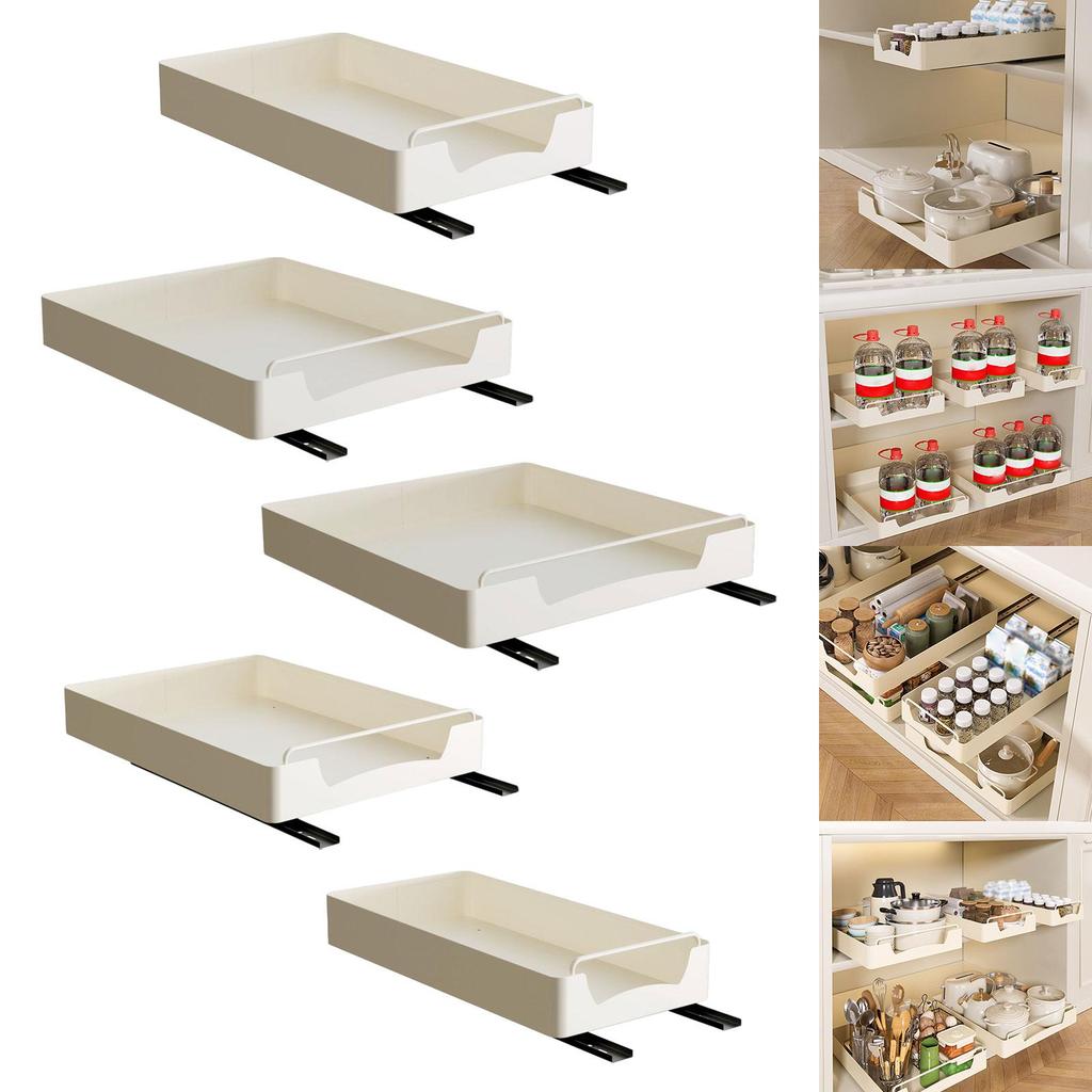 Cabinet Organizer Extendable Shelf Sliding Drawer Carbon Steel Multifunctional for Room Bedroom