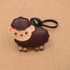 Cute Cartoon Sheep Shaped Bag Charm Waterproof PU Leather Pendant for Backpacks Handbags Keys Party Decor Accessory
