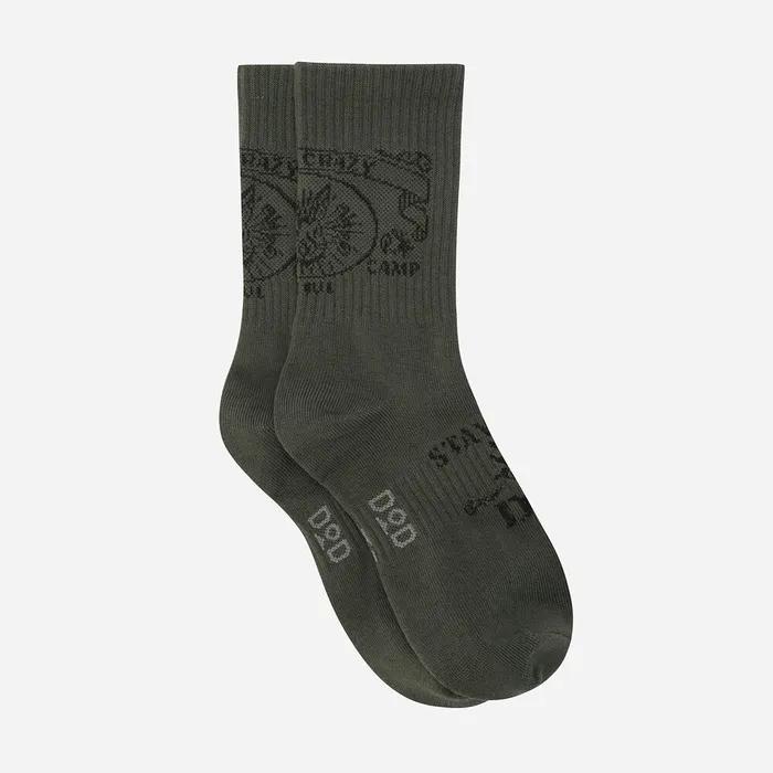 Vintage Graphic Crew Socks (KHAKI)