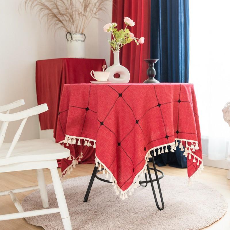 Waterproof Tablecloth With Tassels Christmas Party Decor Home Textile Table Cover Ins Style