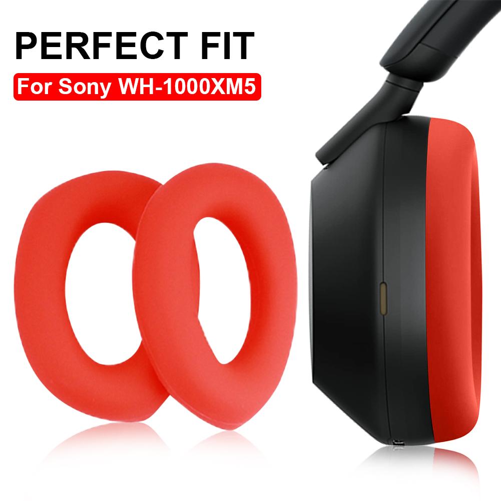 For Sony WH-1000XM5 2PCS Silicone Earpad Covers Headphones Earcups Sleeves Replacement Washable Sweat-Proof Noise Reduction