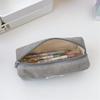 Solid Color Corduroy Pencil Case Student Art Minimalist Stationery  Pouch Zipper Coin Purse Women Makeup Bag Travel Organizer
